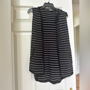 Black and White Striped Women's Vest
